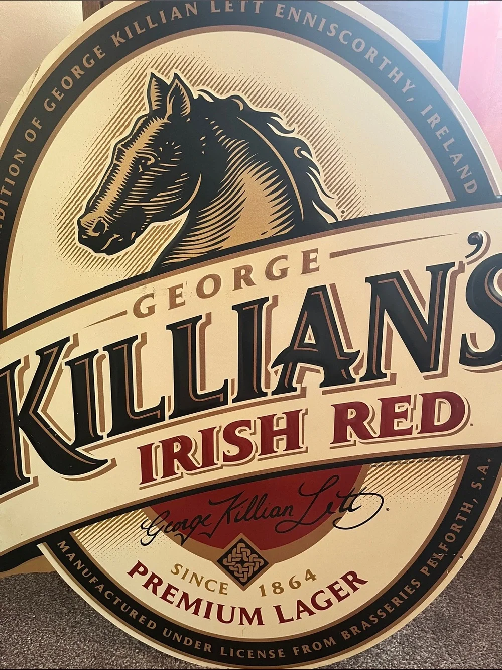 George Killian's Irish Red Wall Tin Sign - Red and Cream